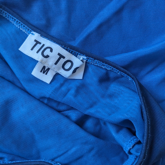 SIMONS Open Back Mesh Dress Blue Gradient - Picture 5 of 5